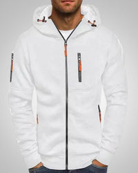 David | Herren Komfort Reißverschluss Hoodie in Weiß