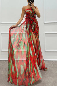 Fenna™ - Lebendige Elegante Drapierte Kleid in Rot