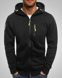 David | Herren Komfort Reißverschluss Hoodie in Schwarz