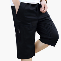 Herren-Bermudashorts mit Taschen für die alltägliche Freizeit in Schwarz