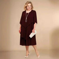 Blaire | Asymmetrisch Kleid in Dunkel Rot