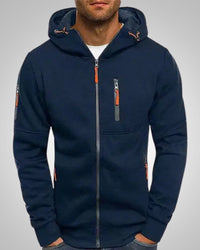 David | Herren Komfort Reißverschluss Hoodie in Marineblau