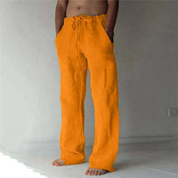 Herren Freizeithose im Japanischen Stil – Locker, Atmungsaktiv & Modern für Alltag und Urlaub in Orange