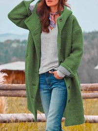Meryl | Bequemer Mantel in Dunkelgrün