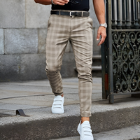 Moise™ | Elegante Herren-Slim-Fit-Hose mit Karomuster in Khaki