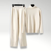 Leah | Zwei-Teile Lounge-Set aus Kabelstrick in Sanftes Beige