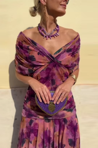 Louise | Elegantes Maxikleid für Feste mit V-Ausschnitt in Verzauberten Garten
