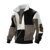 Tobias | ThermoSoft | Fleecepullover mit Stehkragen in Schwarz/Grau