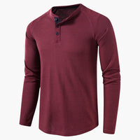 Luca | Stilvolles Langarmshirt im Casual Style in Burgunderrot