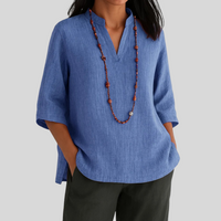 Nara | Luftige und Bequeme Sommerbluse in Blau