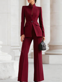 Elena | Damen Blazer & Hosen Anzug Set in Rot