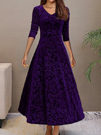 Amelia | Stilvolles Samtkleid Damen elegant chic in Lila