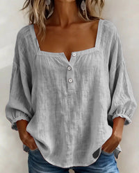 Zoe | Elegante Bluse Damen Eckiger Stil in Grau