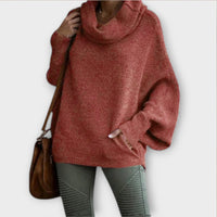 Lea | Eleganter Strickpullover für Damen in Schildpatt in Burgunder