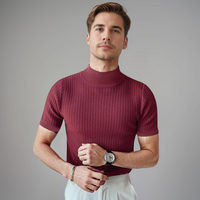 Raphael | Herren Rollkragen Slim Fit T-Shirt – Herren Rollkragen Shirt Slim 2026 in Rot