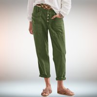 Clara | Zeitlose Damenhose mit entspanntem Look in Militärgrün