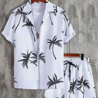 Felix | Herren Tropical Sommerhemd Shorts Set in Weiß