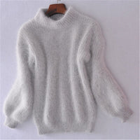 Emilie - Locker gestrickter Wollpullover in Grau