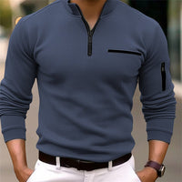 David | Modernes Herren Shirt mit Zip Detail in Dunkelblau