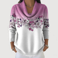 Lena | Damen Pullover mit Blumen stilvoll & zeitlos in Flieder