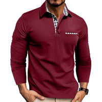 Rupert - Bequemes Herren-Langarm-Poloshirt in Rot