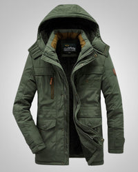 Luis | Herren Winter Parka Jacke in Dunkelgrün