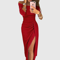 Lily | Chices Maxikleid mit Neckholder in Rot