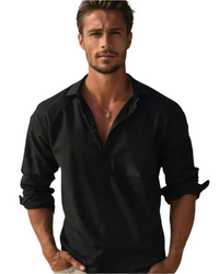 Fiorenzo Cotton Shirt in Schwarz