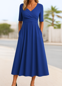Nica™ - Stylisches Wickelkleid in Marineblau