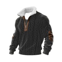 Tobias | ThermoSoft | Fleecepullover mit Stehkragen in Schwarz