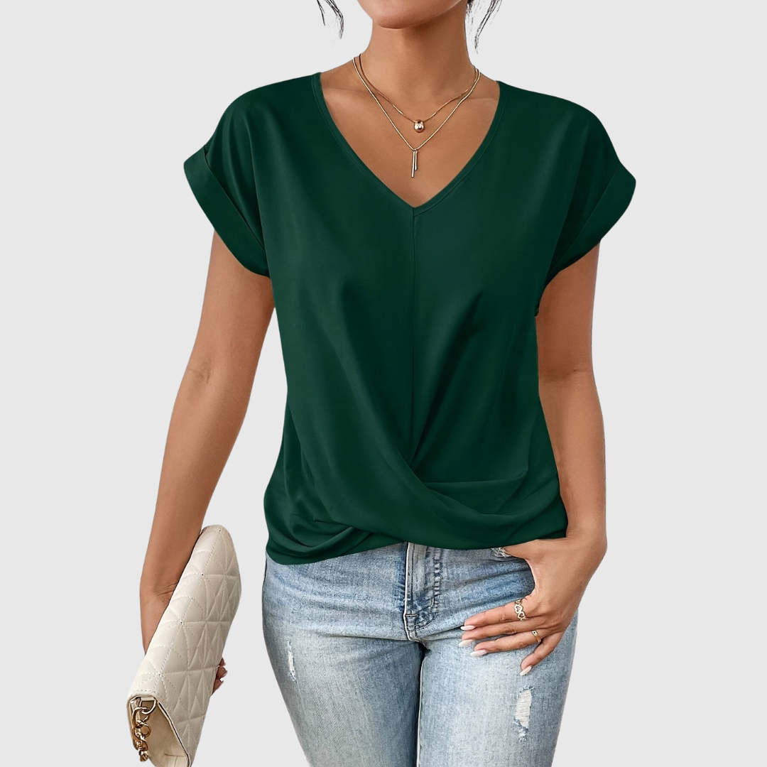 Birgit™ - Weiches v-neck t-shirt für stilvollen komfort