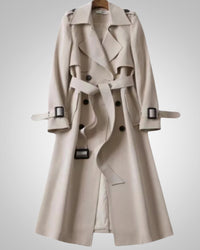 Elisabeth | Damen Klassisches Karomuster Trenchcoat in Beige
