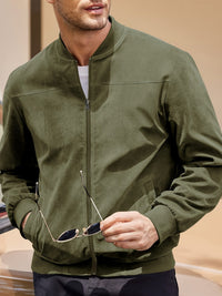 Max | Stylische Wildlederjacke Herren im Vintage-Stil in Oliv