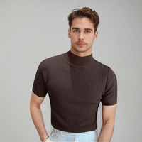 Raphael | Herren Rollkragen Slim Fit T-Shirt – Herren Rollkragen Shirt Slim 2026 in Braun
