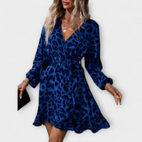 Elisa | Schickes Kleid mit modischem Animal Look in Blau