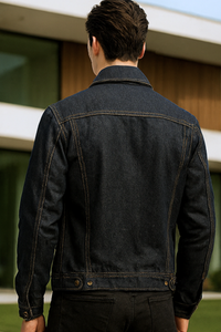 Lukas | Stylische Herren Jeansjacke im klassischen Schnitt in dunkelblau