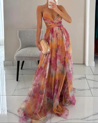 Sanne™ - Romantisches Fließendes Abendkleid in Orange