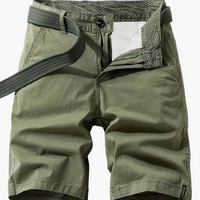 Herren-Bermudashorts mit Gürtel für Freizeit & Urlaub in Grün