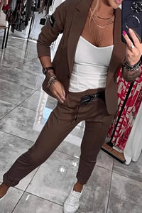 Leni Damen-Set | Modisches Zweiteiler-Outfit mit komfortabler Passform in Braun