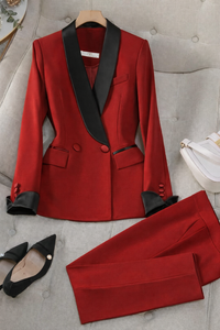 Rosalie | Modernes Damen Set Zweiteiler in Rot