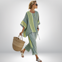 Daisy | Boho Komplett mit Streifen in Grün