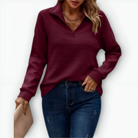 Camila | Pullover mit Halbreißverschluss in Rot