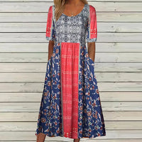 Jenna | Rundhals Boho-Kleid in Multicolor3