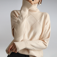 Camille - Damen Rollkragenpullover in Beige