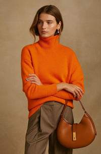 Eva | Feiner Kaschmirpullover Damen stilvoll in Orange
