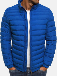 Herren Stehkragen Übergangsjacke in Blau