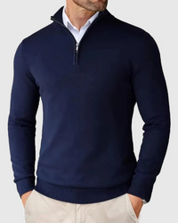 Romeo | Strickpullover mit Reißverschluss in Blau