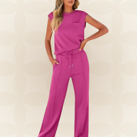 Anna | Lässiges Sommer Lounge Set in Rosa Rot