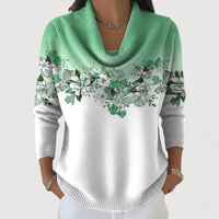 Lena | Damen Pullover mit Blumen stilvoll & zeitlos in Minze