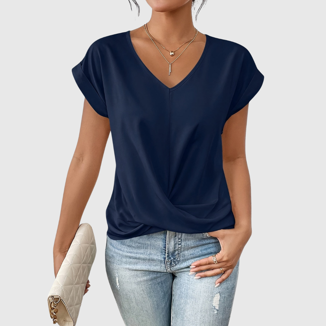 Birgit™ - Weiches v-neck t-shirt für stilvollen komfort